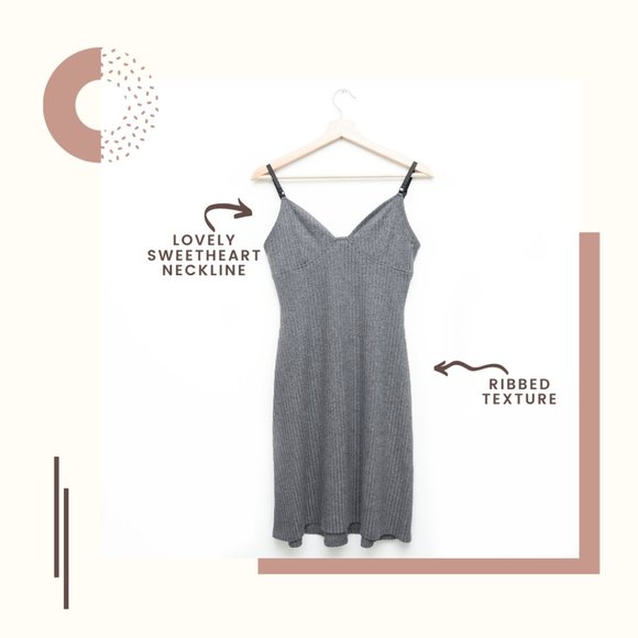 Opening Ceremony Ribbed Gray Mini Dress Sweetheart Neckline - Picture 1 of 7